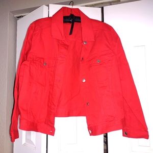 Divided red denim jacket